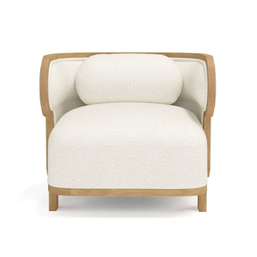 Odette Club Chair Chairs in Natural Oak/White Casentino Wool