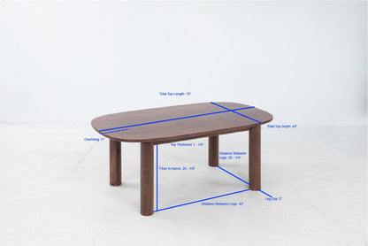 Ora Black Walnut Dining Table 76" Dining Tables