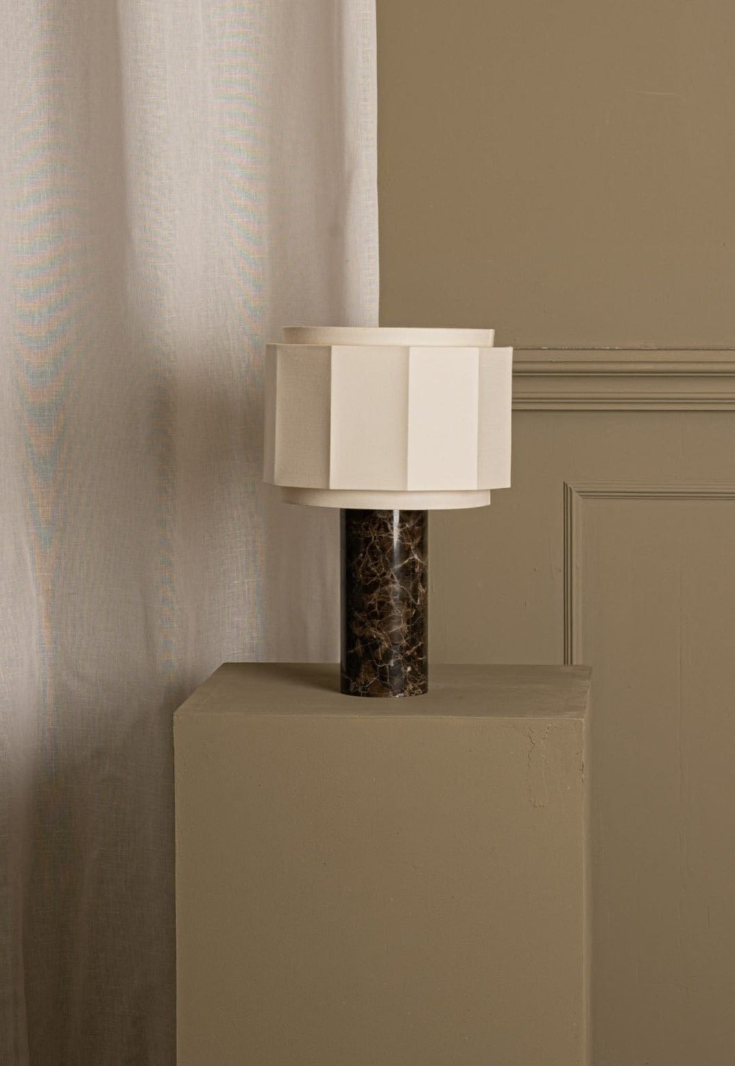 Pipito Okla Table Lamp - Brown Marble Table & Task Lamps