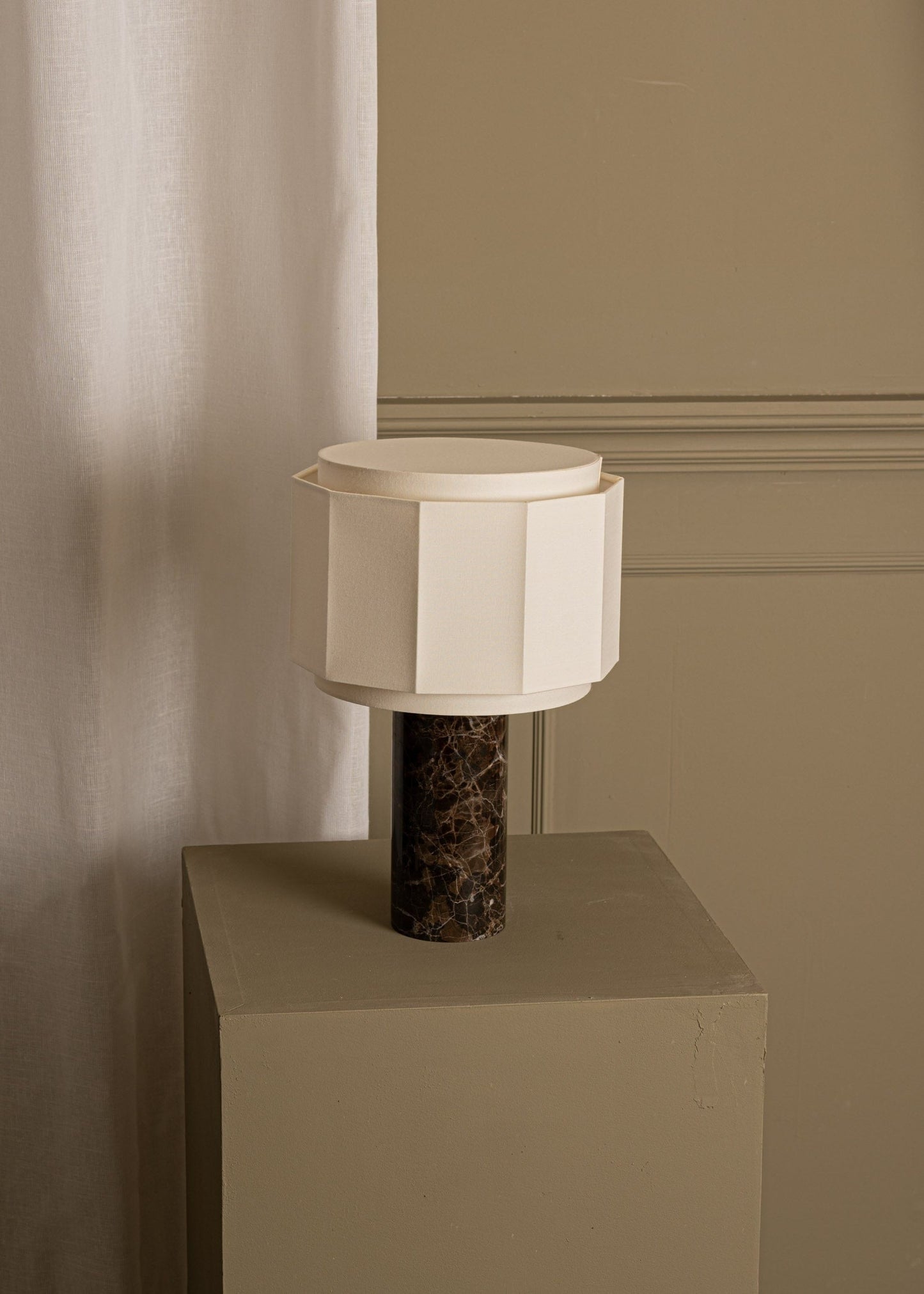 Pipito Okla Table Lamp - Brown Marble Table & Task Lamps
