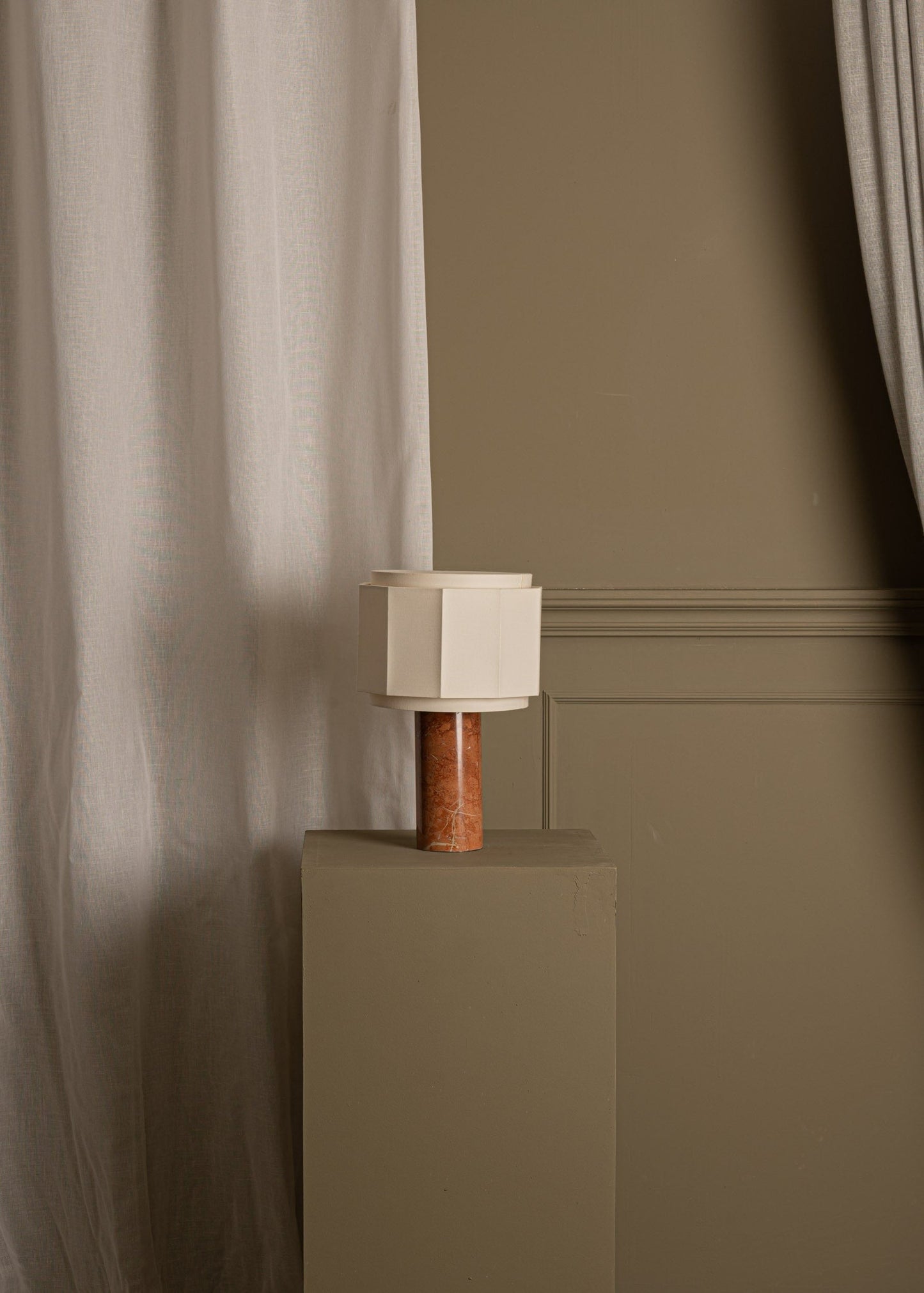 Pipito Okla Table Lamp - Red Marble Table & Task Lamps