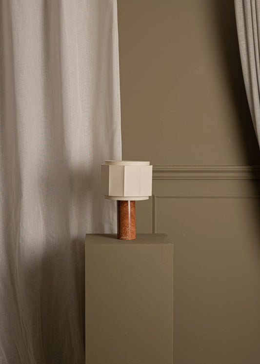 Pipito Okla Table Lamp in Red Marble by Simone & Marcel Table Lamps