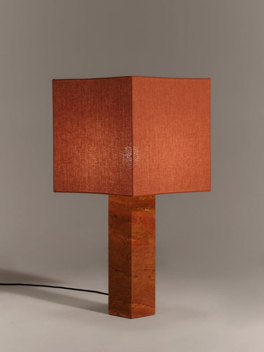 Roma Square Table Lamp in Burnt Orange by Nassi Table Lamps