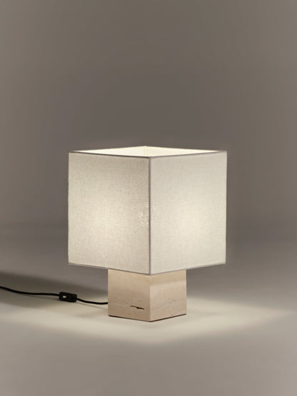Roma Square Table Lamp in White by Nassi Table Lamps