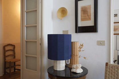 Roma Dodecagon Table Lamp in Navy by Nassi Table Lamps