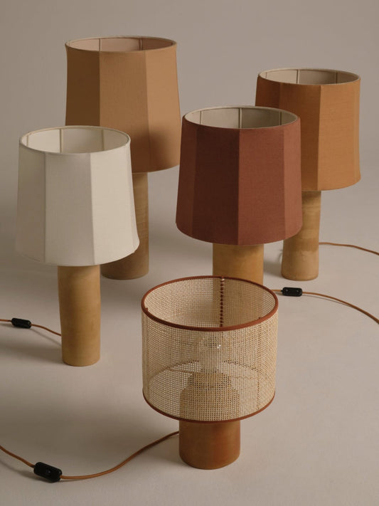 Sonora Linen Table Lamp in Sand by Nassi Table Lamps