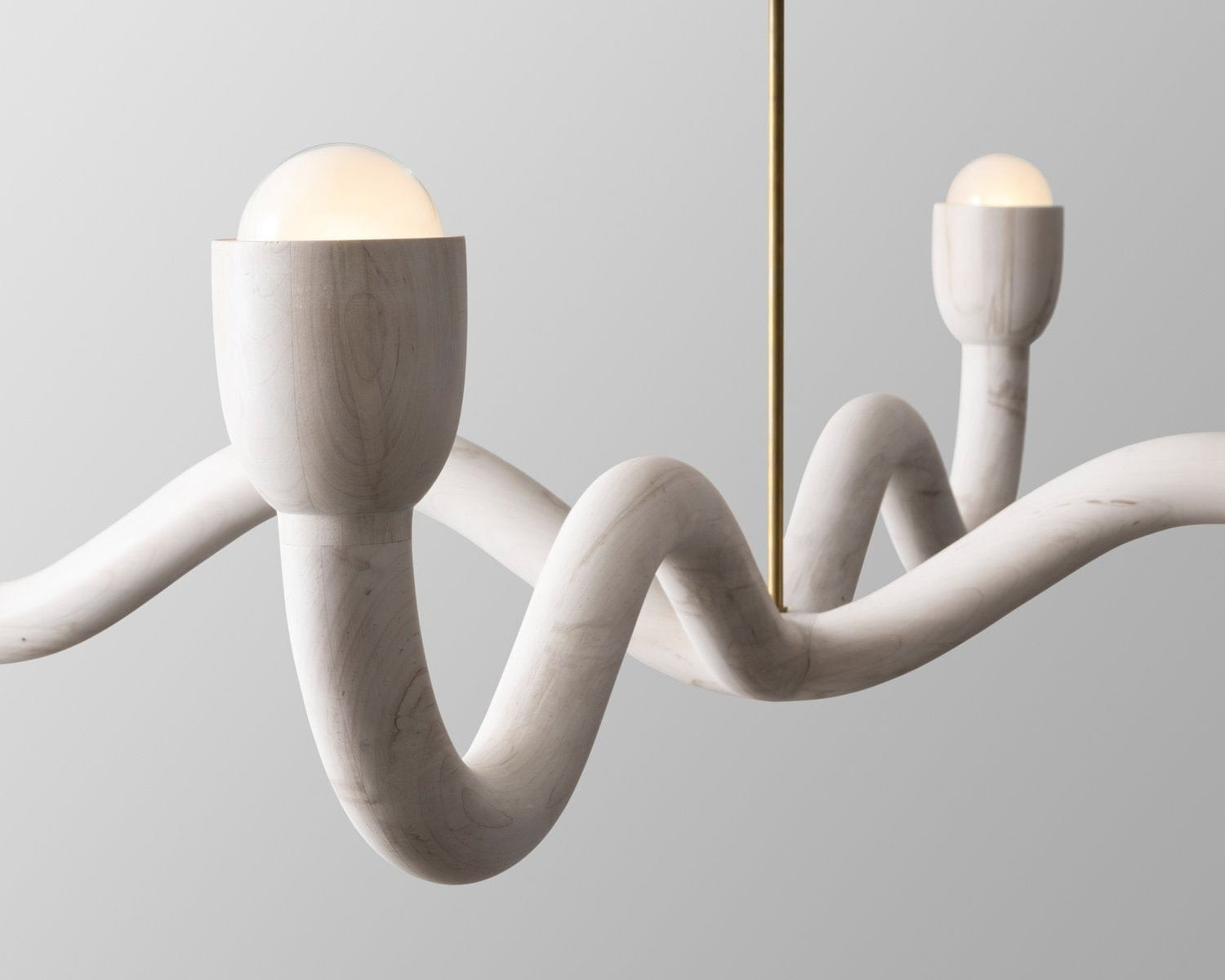 Squiggle Chandelier in Bleached Maple Chandeliers