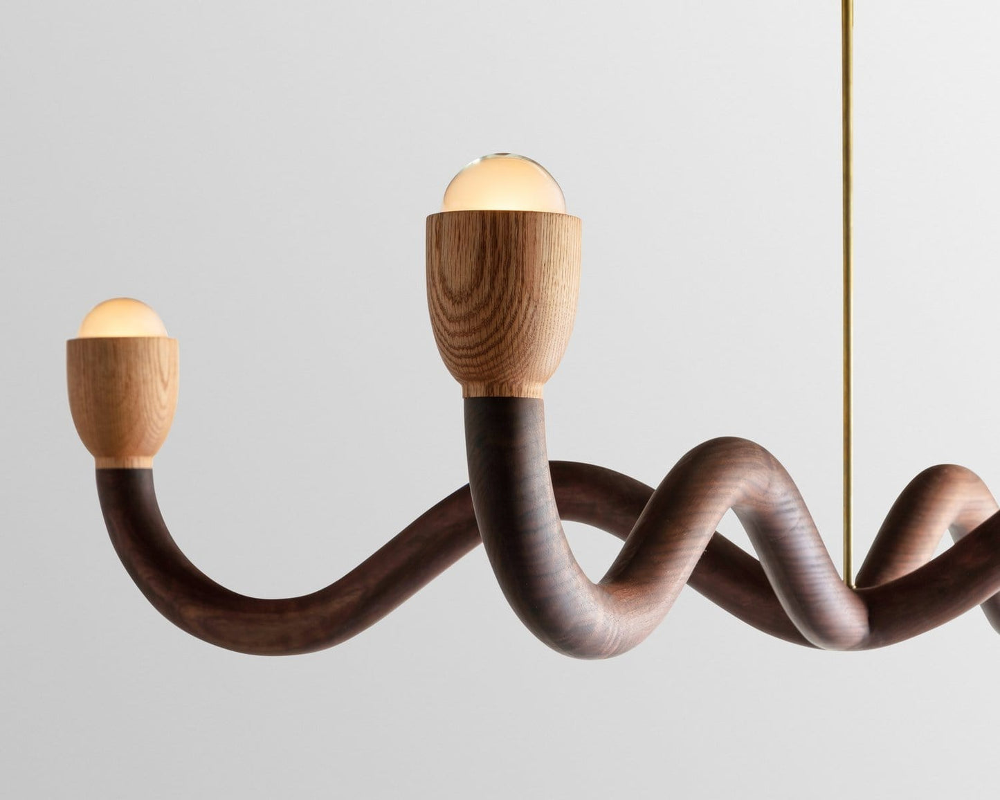 Squiggle Chandelier in Walnut + Red Oak Chandeliers