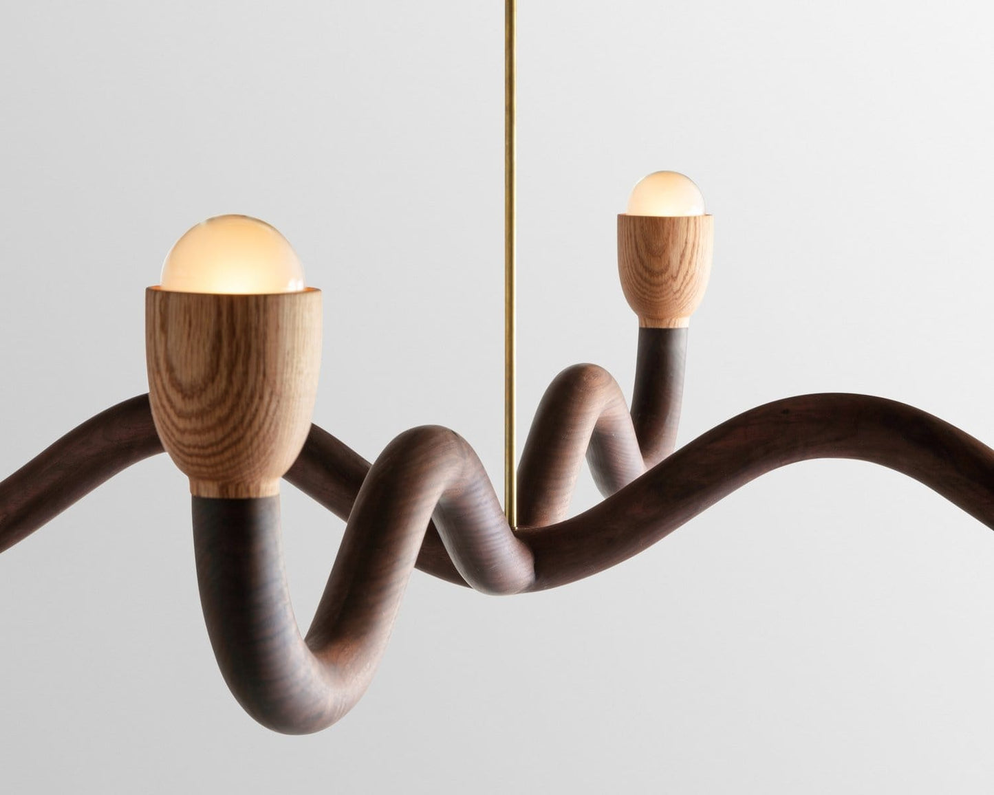 Squiggle Chandelier in Walnut + Red Oak Chandeliers