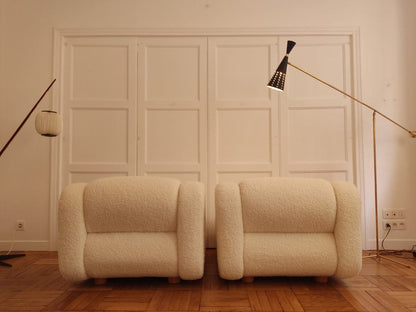 Vintage Italian Armchairs in Bouclé (Set of Two) Chairs