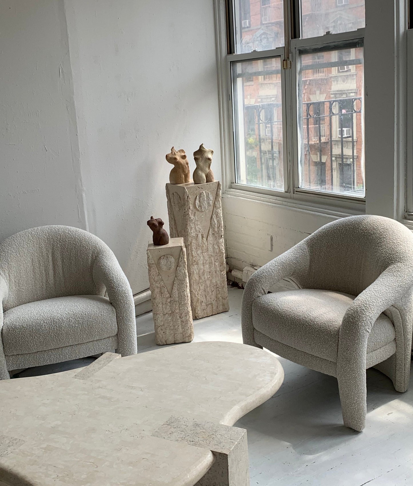 Vintage Sculptural Chair in Boucle Chairs